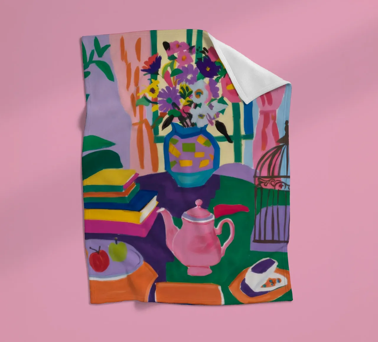 Bohemian Table Still-Leben Fleecedecke von Paez Harmony