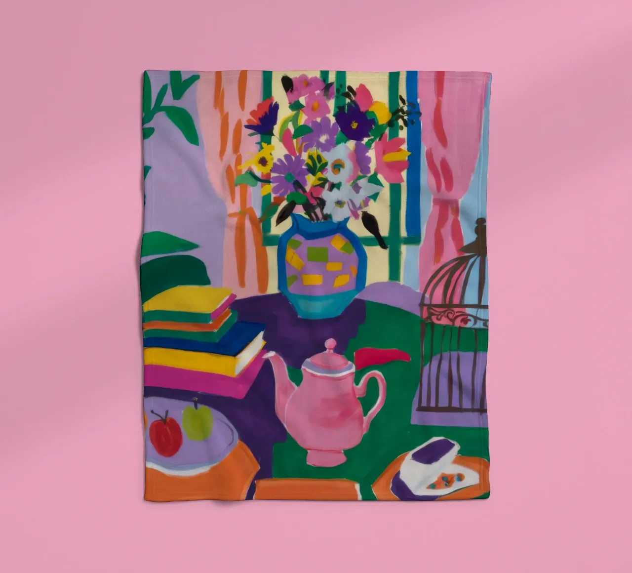 Bohemian Table Still-Leben Fleecedecke von Paez Harmony