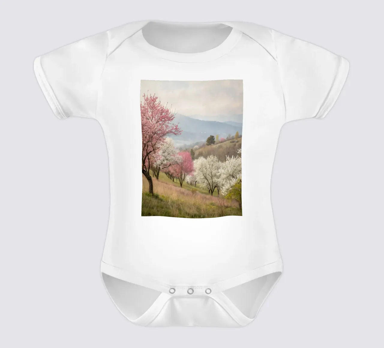 Valle dei fiori di primavera body neonato maniche corte da Artistic-shop