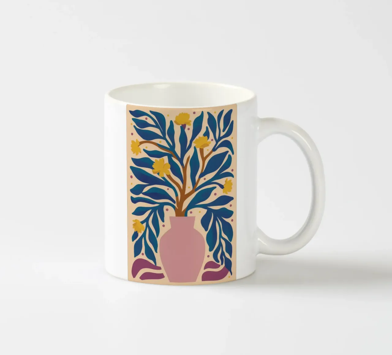 Vaso Zaffiro Fogliame tazza in ceramica da Paez Harmony