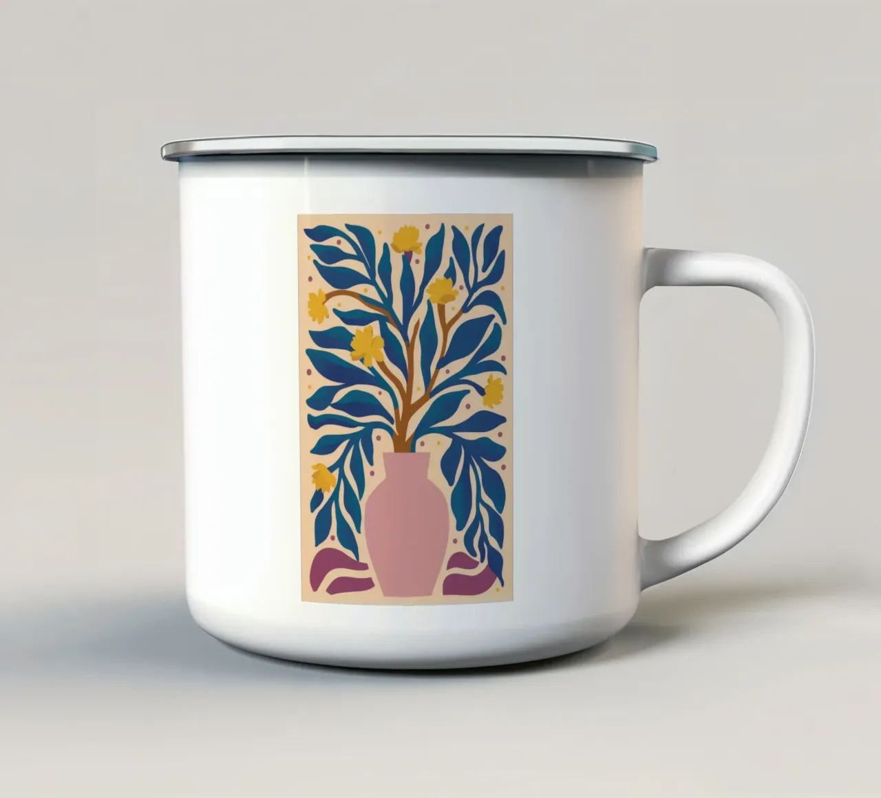 Vaso Zaffiro Fogliame tazza in smalto da Paez Harmony