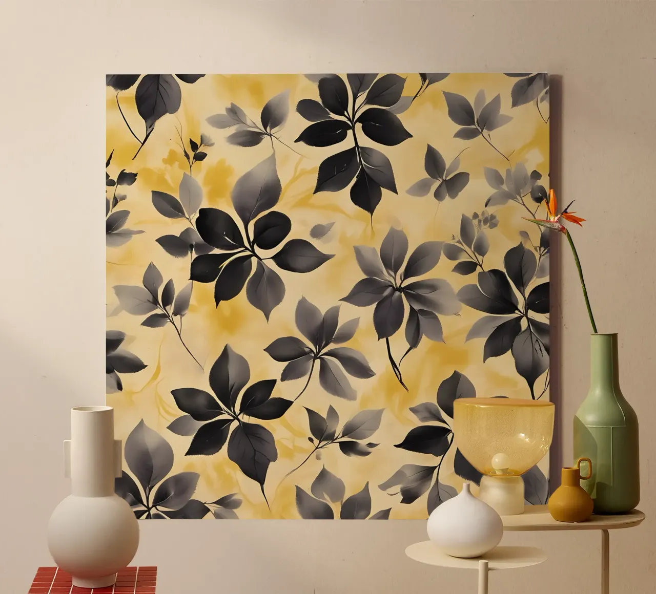 Bladeren_16 canvas met Baklijst van Farb- und Blütenzauber by LK