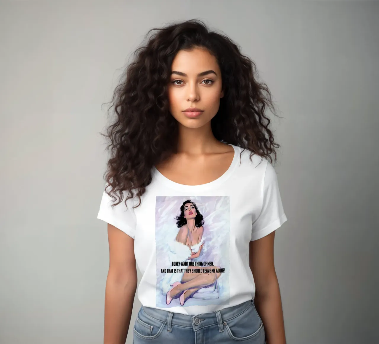 I Only Want One Thing Of Men t-shirt da donna da Gallery Print and Art Limited