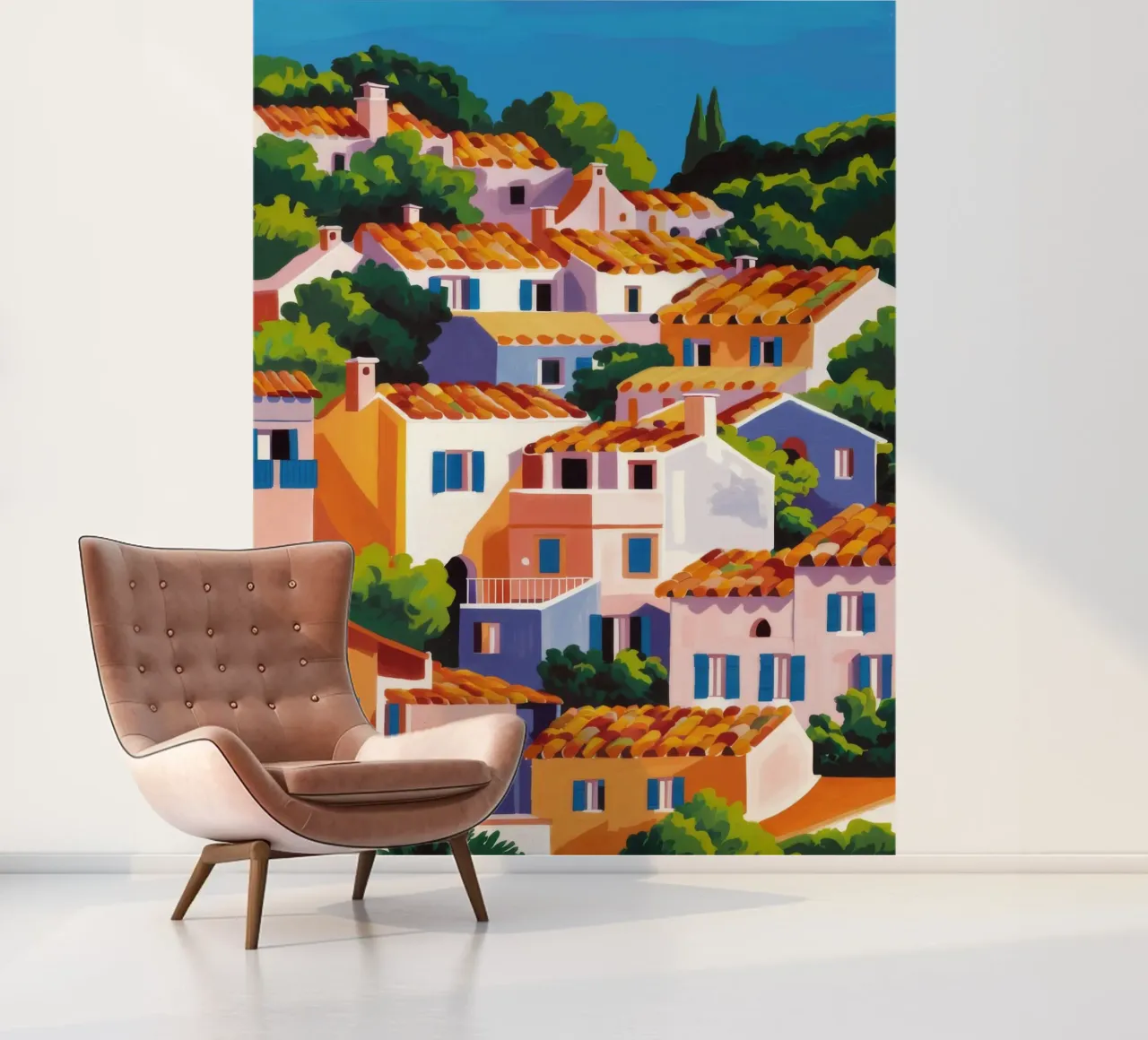 Whitewashed Village Rooftops photo wallpaper by Paez Harmony