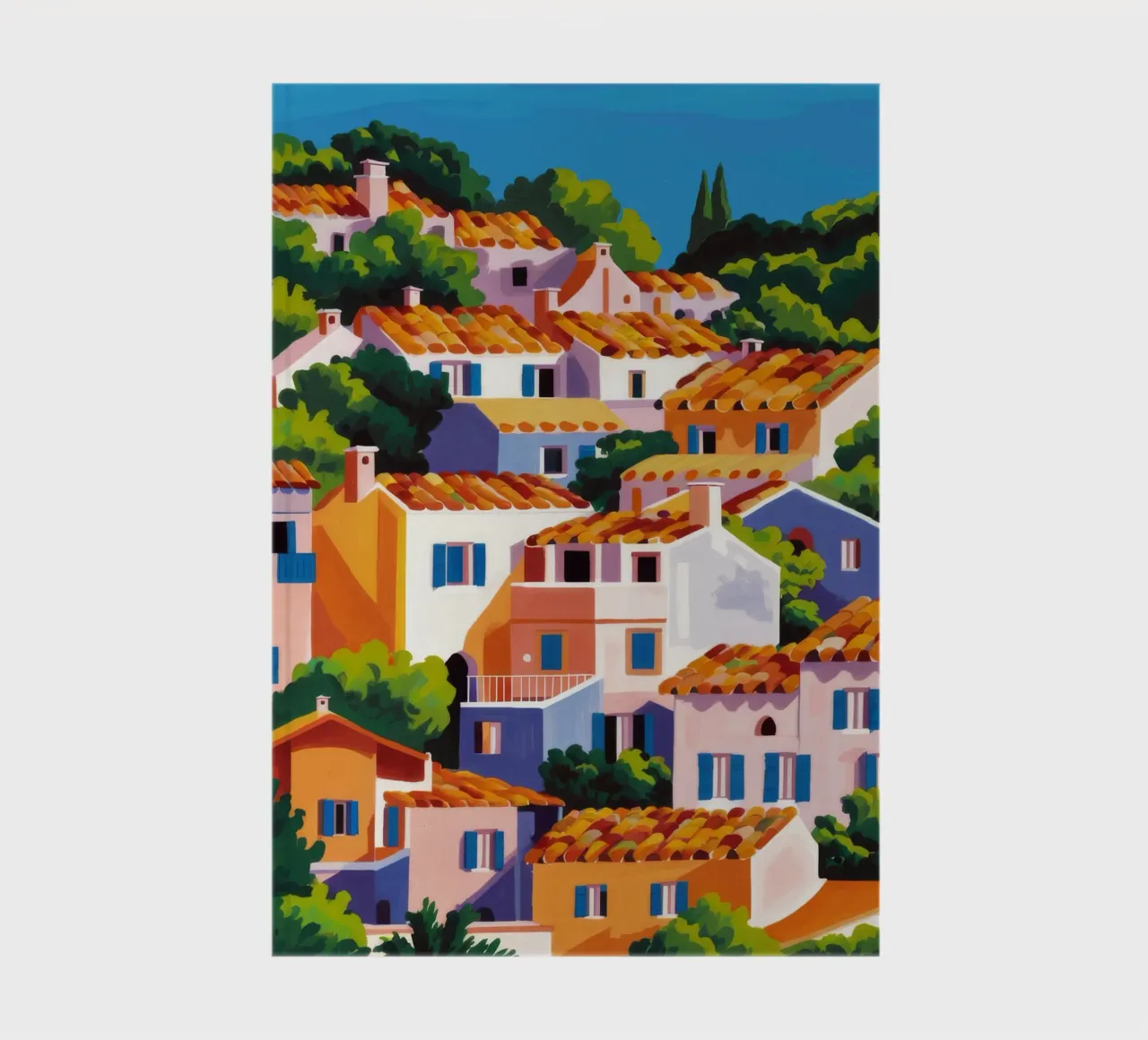 Whitewashed Village Rooftops notebook by Paez Harmony
