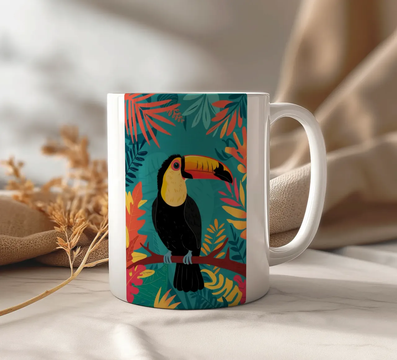 Toucan Tropicana Perch tazza in ceramica da Paez Harmony