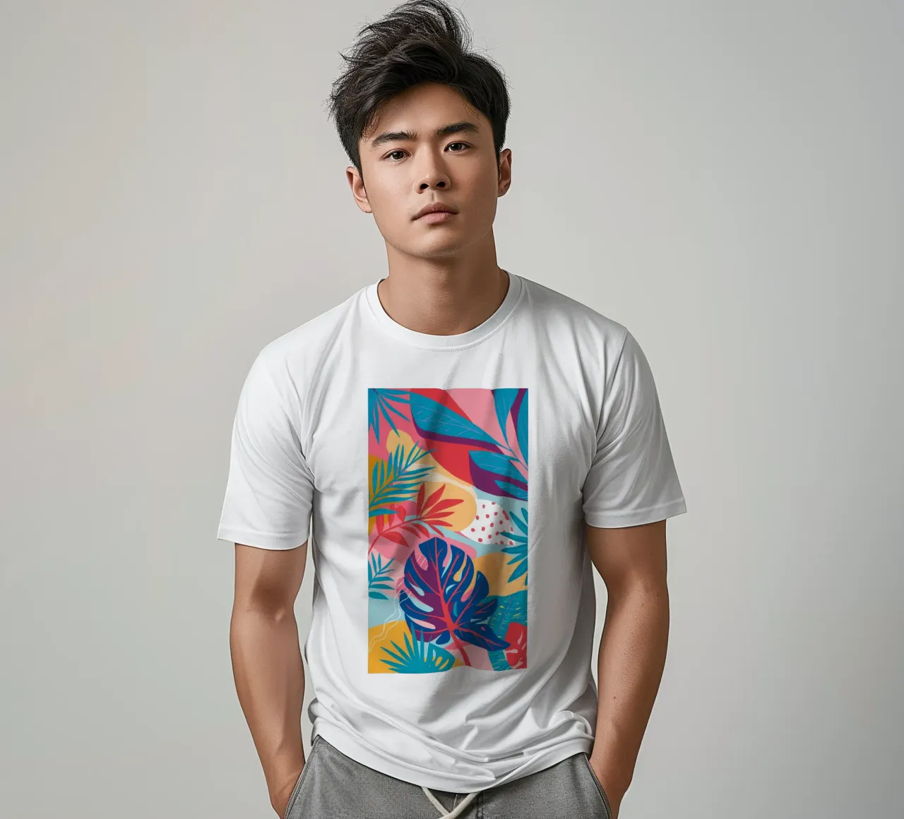 Pink Sky Palms t-shirt by Paez Harmony