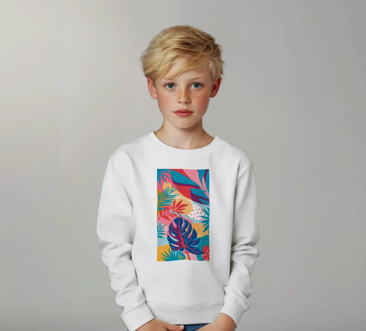 Pink Sky Palms kids sweatshirt by Paez Harmony