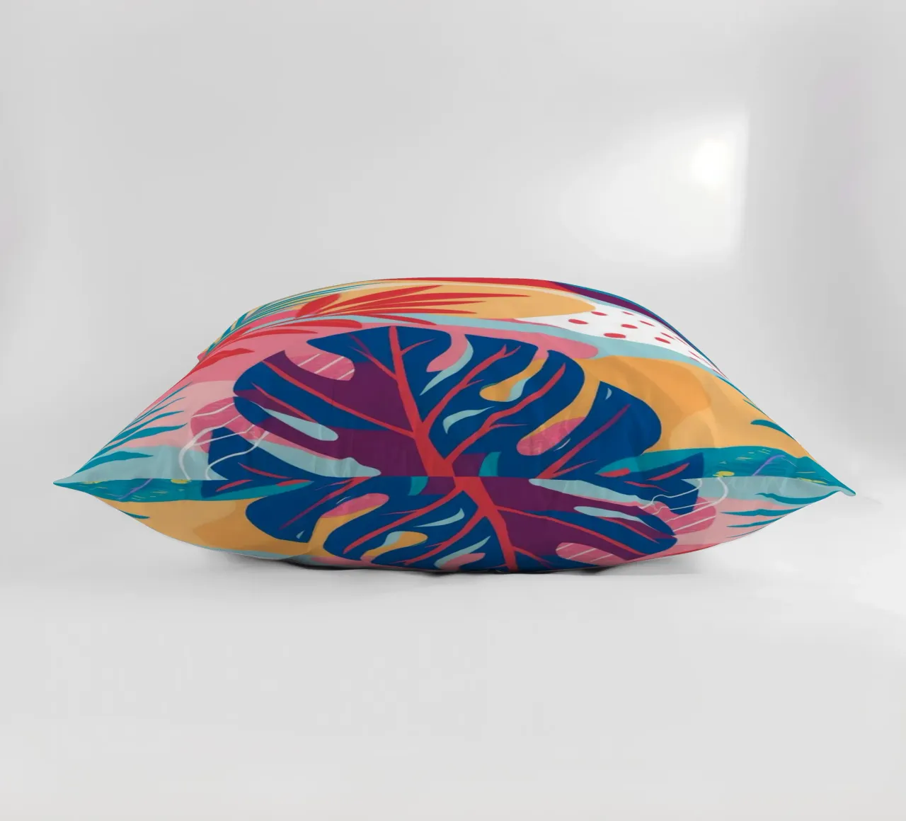 Pink Sky Palms decorative cushion by Paez Harmony
