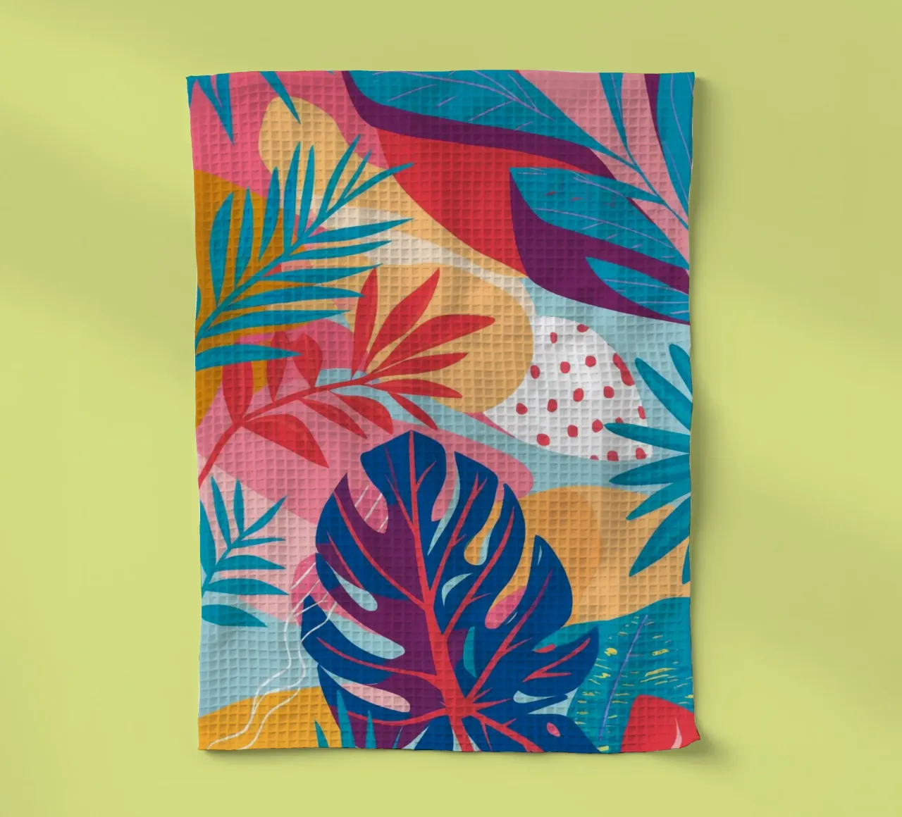 Pink Sky Palms tea towel by Paez Harmony