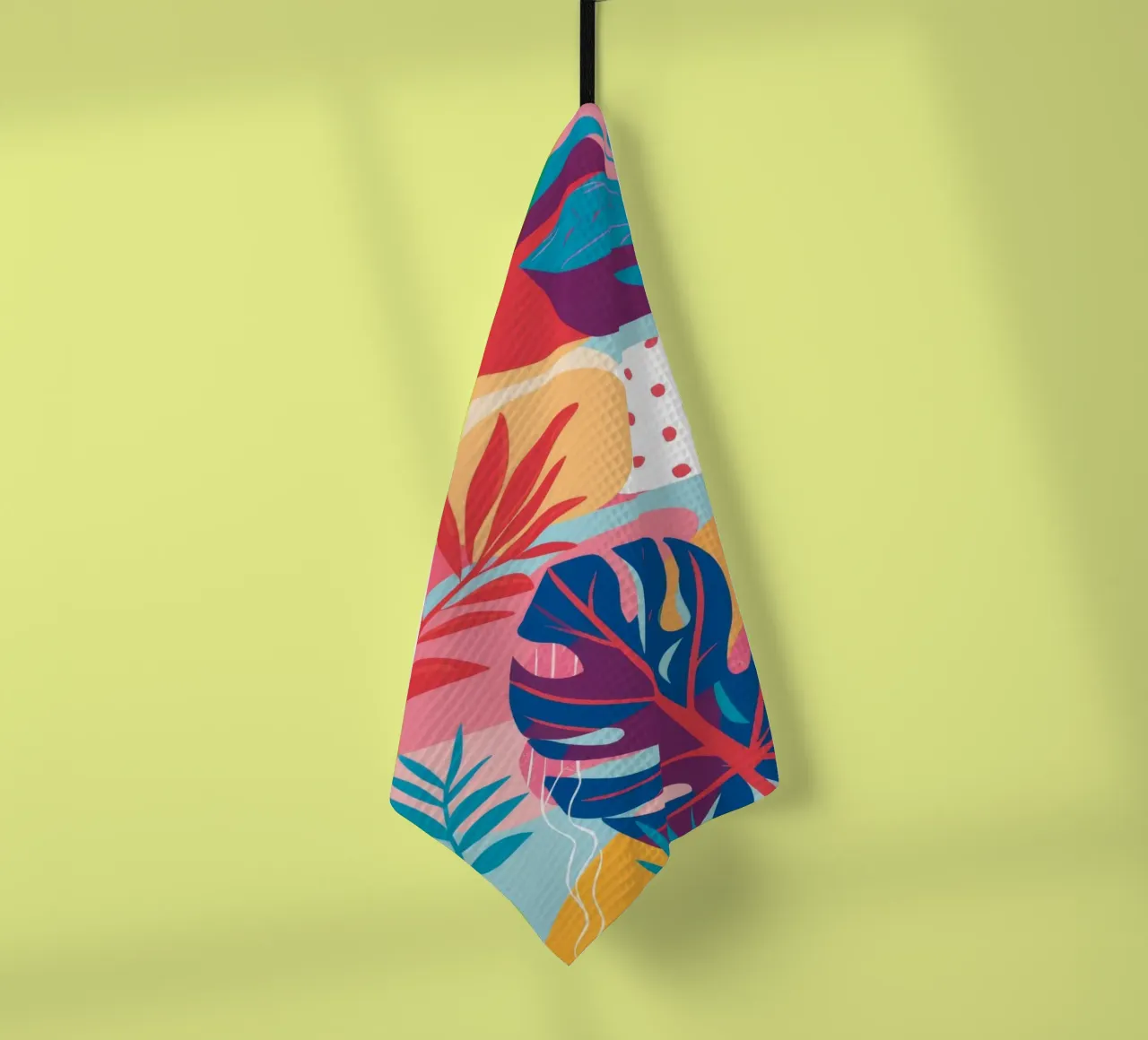 Pink Sky Palms tea towel by Paez Harmony