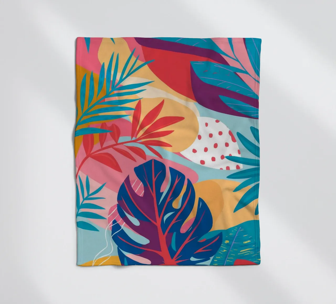 Pink Sky Palms fleece blanket by Paez Harmony