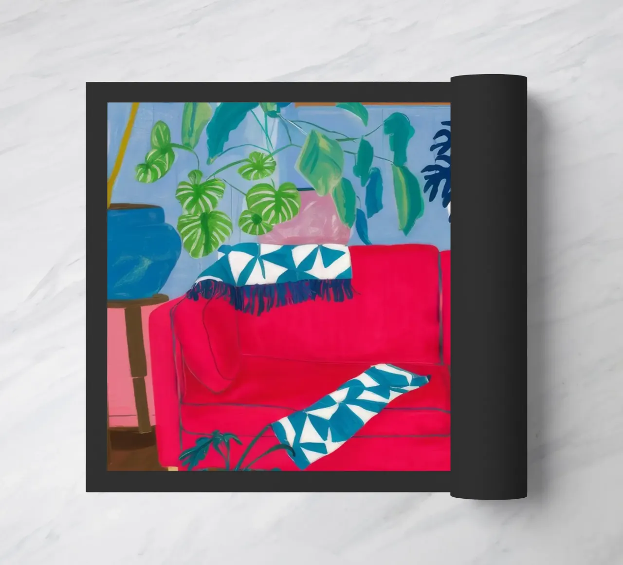 Red Sofa Reading doormat by Paez Harmony