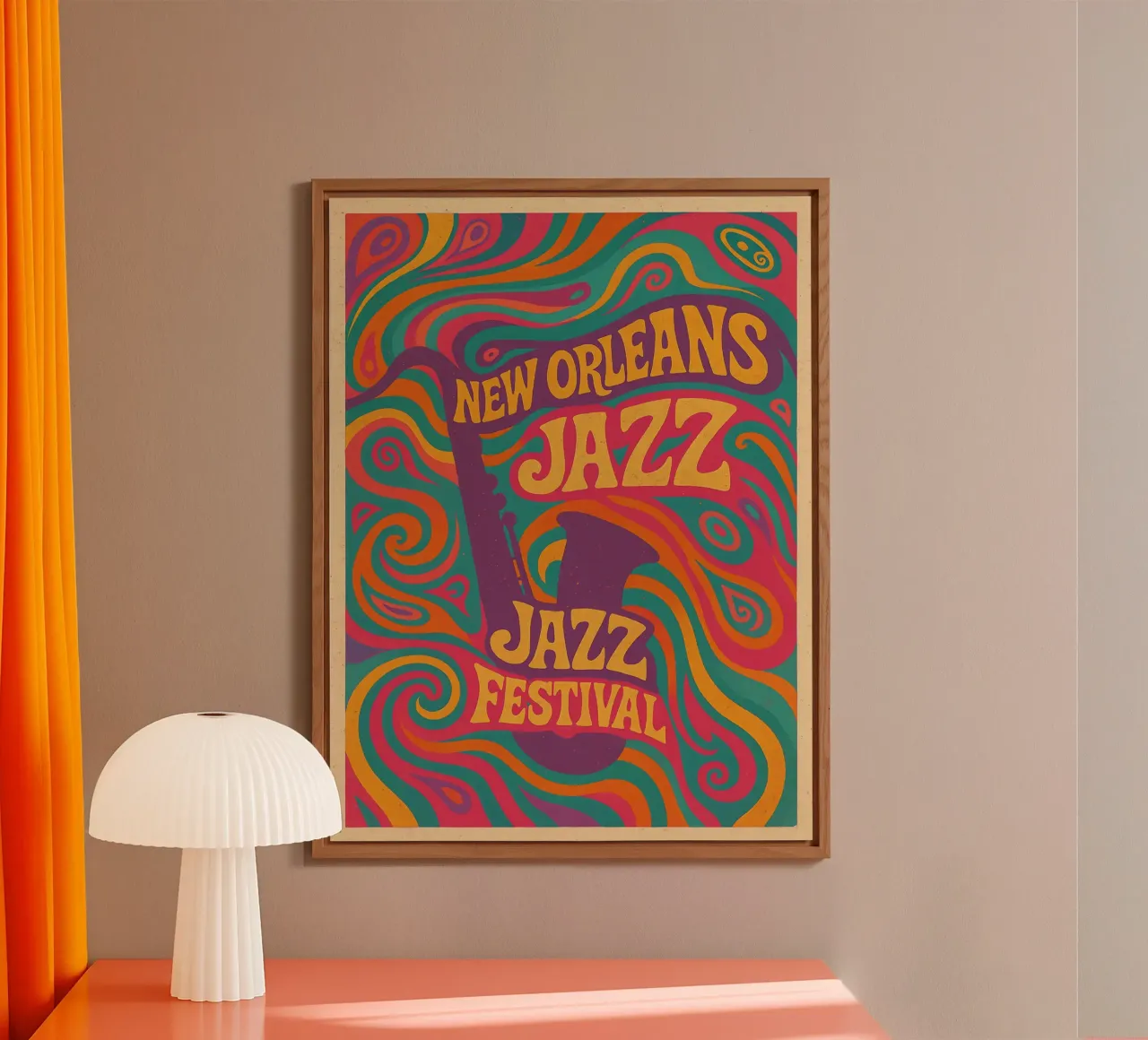 Psychedelische Kunst zum New Orleans Jazz Festival Alu-Dibond von Jester Krew Art