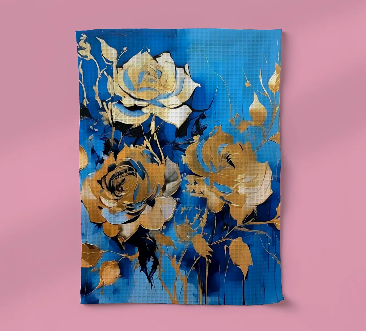 rose_oro_blu_2 canovaccio da cucina da Farb- und Blütenzauber by LK