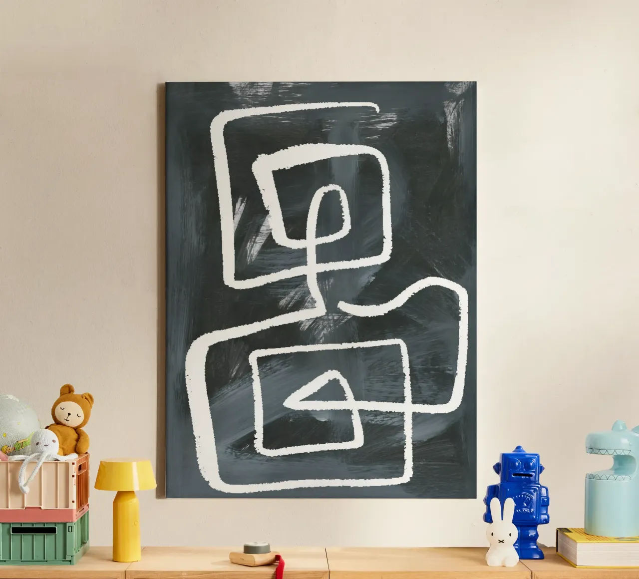 Atelier Abstract No 01 canvas with Floater frame by treechild