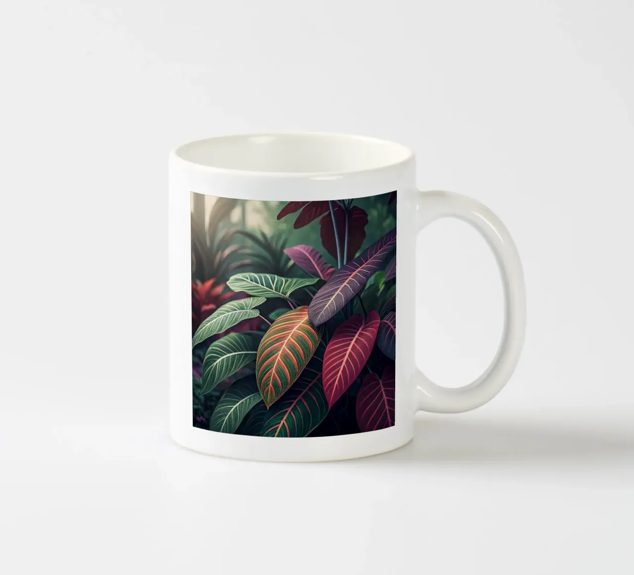 Gioiello della giungla: Sinfonia di fogliame esotico tazza in ceramica da Artistic-shop