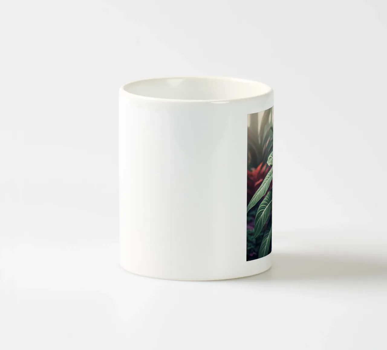Gioiello della giungla: Sinfonia di fogliame esotico tazza in ceramica da Artistic-shop