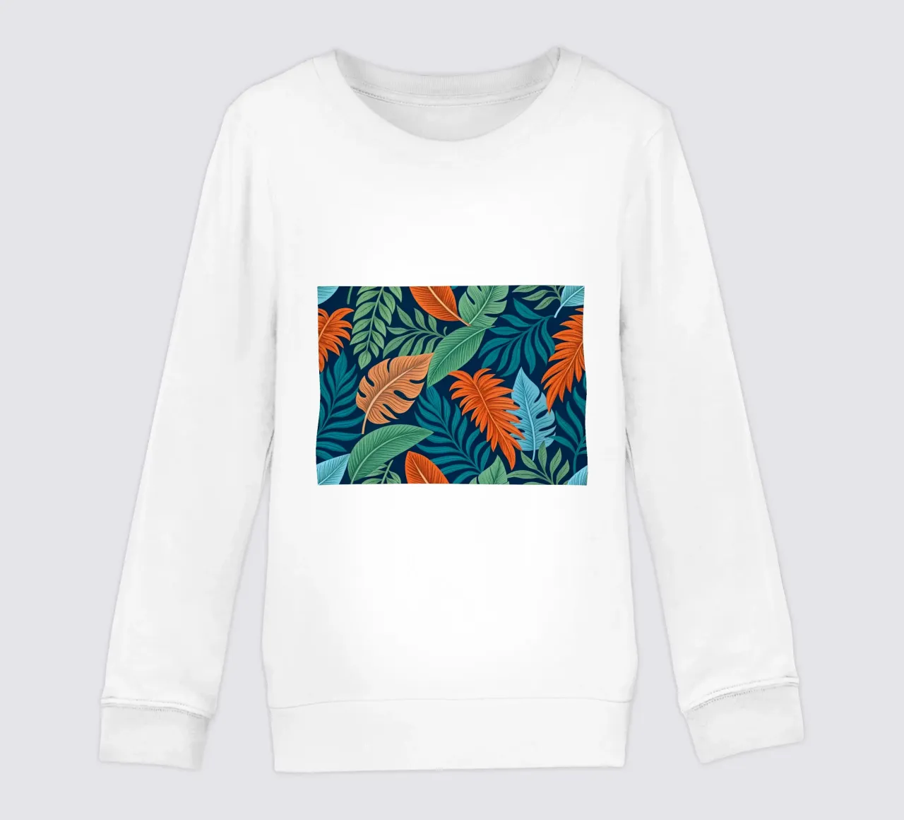 Tropical Foliage Dream: Lush Botanical Pattern kids sweatshirt by Artistic-shop