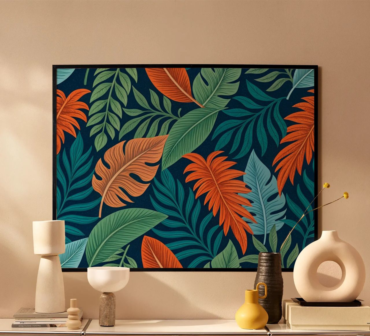 Tropical Foliage Dream: Lush Botanical Pattern poster by Artistic-shop