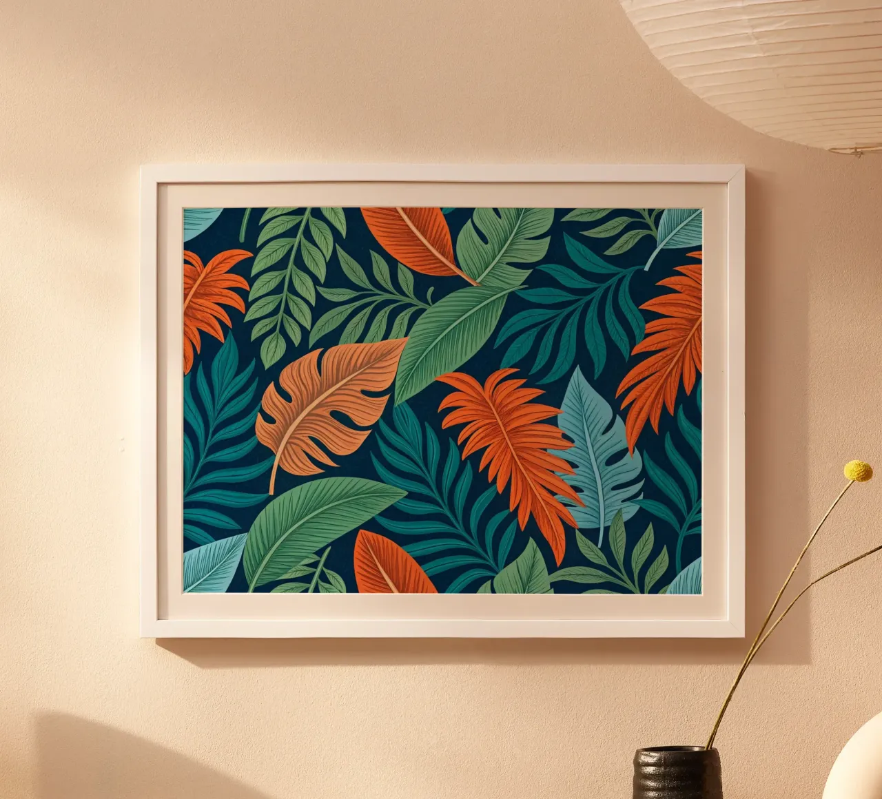 Sogno di fogliame tropicale: Motivo botanico lussureggiante poster da Artistic-shop