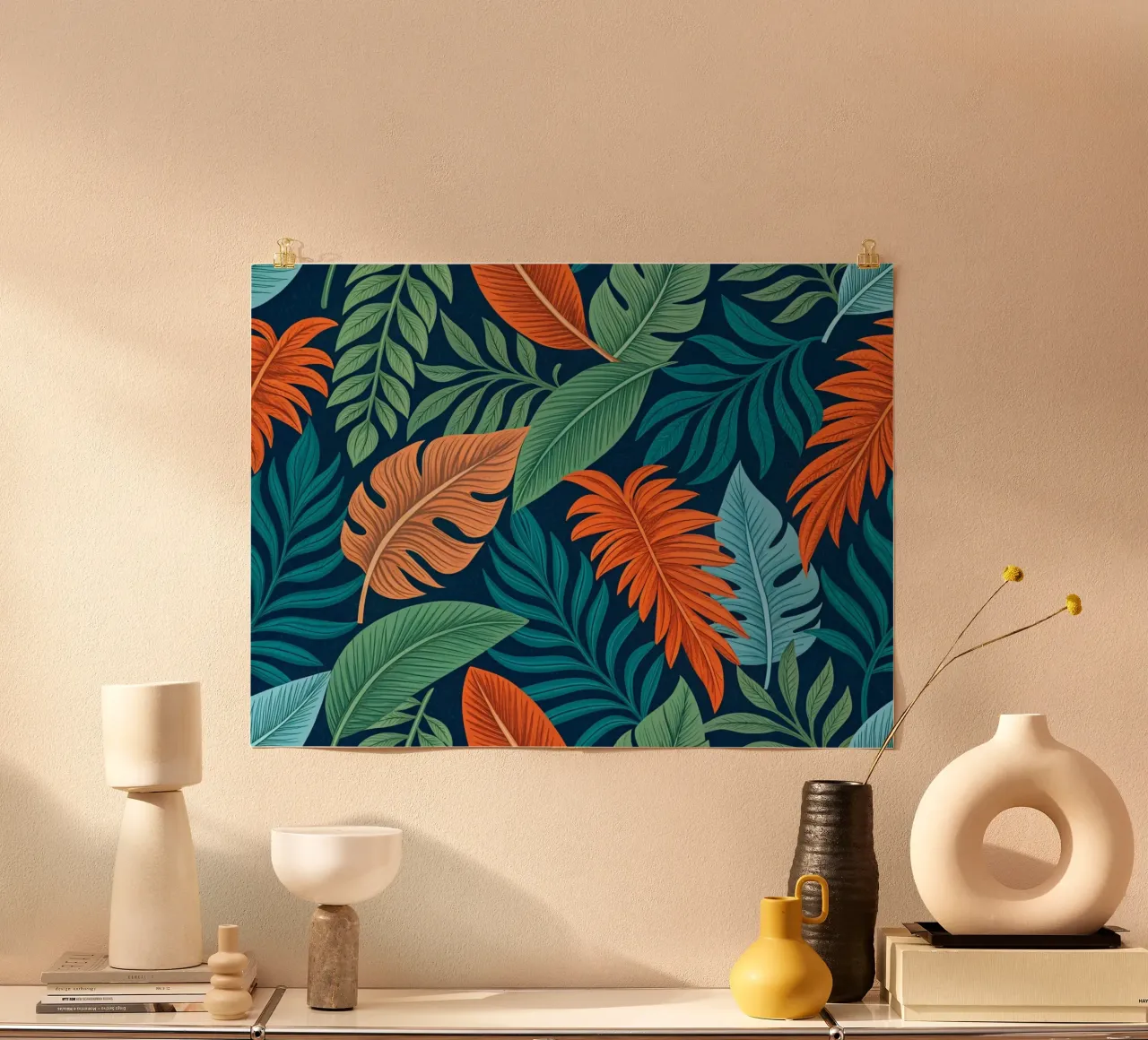 Sogno di fogliame tropicale: Motivo botanico lussureggiante poster da Artistic-shop
