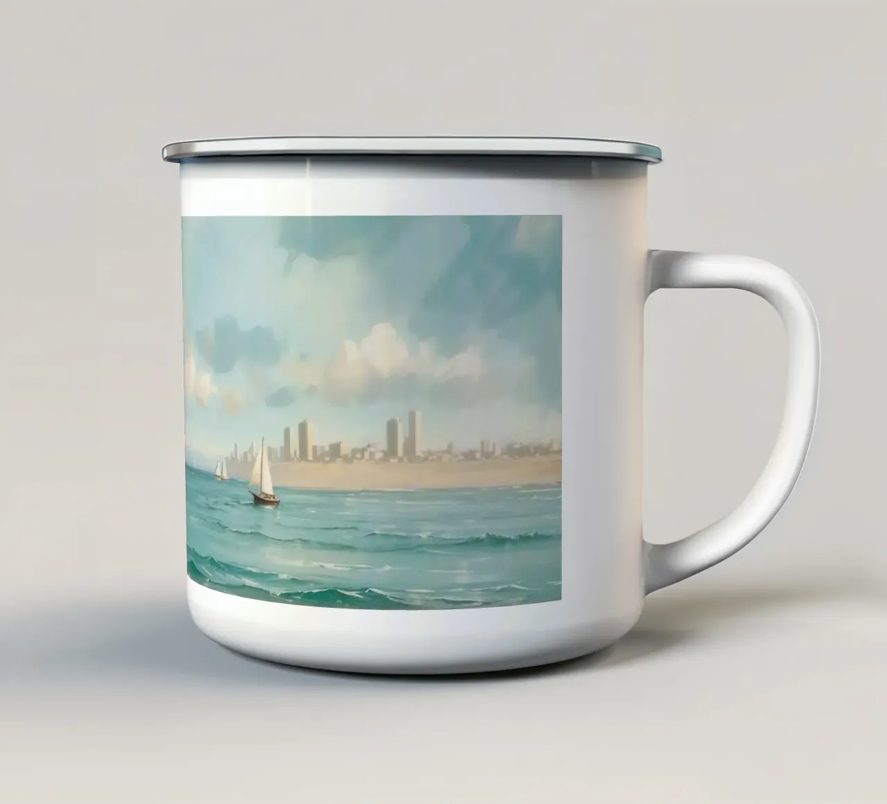 Sea Side Story No 01 tazza in smalto da treechild