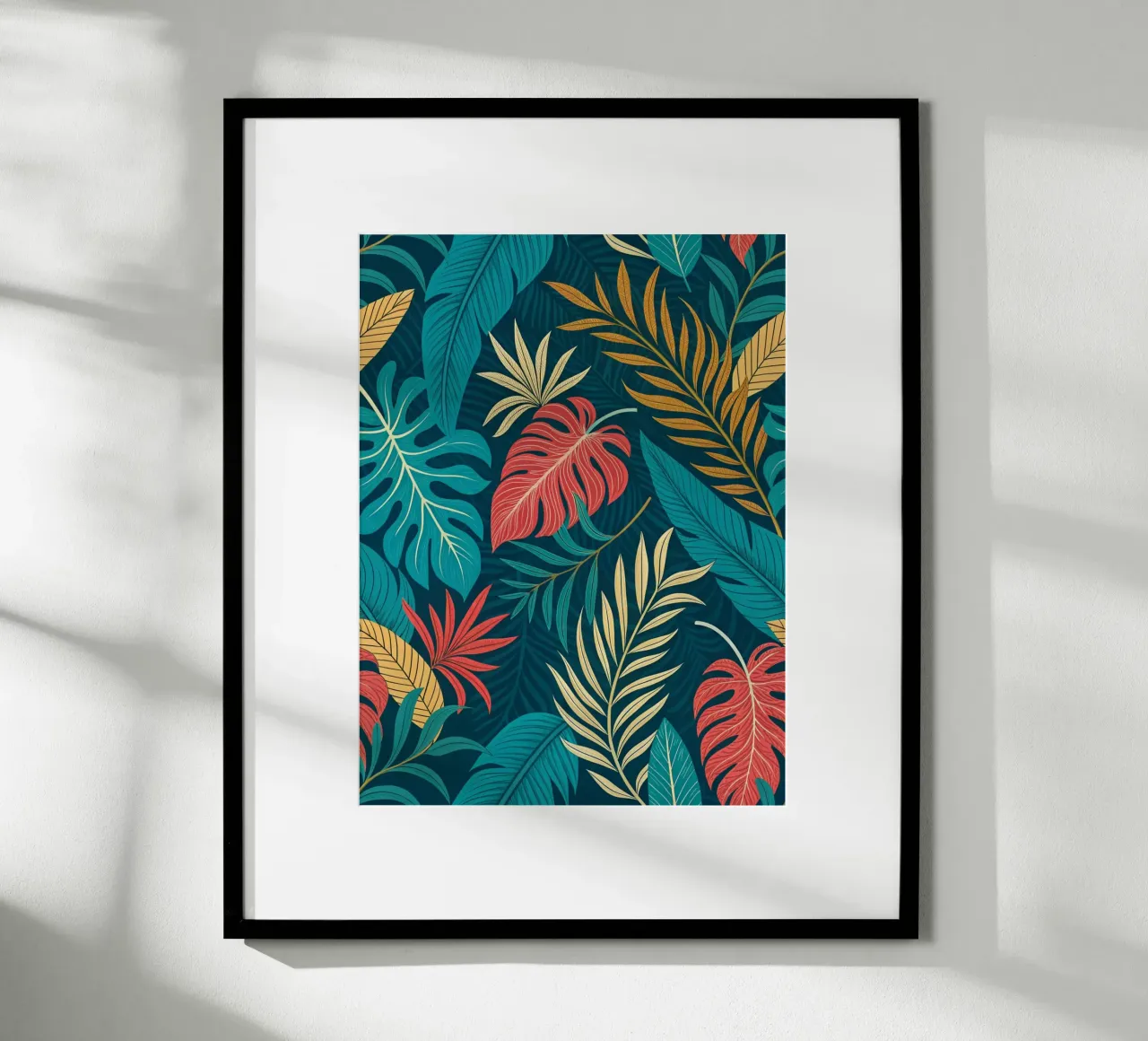 Crepuscolo tropicale: Modello di fogliame astratto poster da Artistic-shop