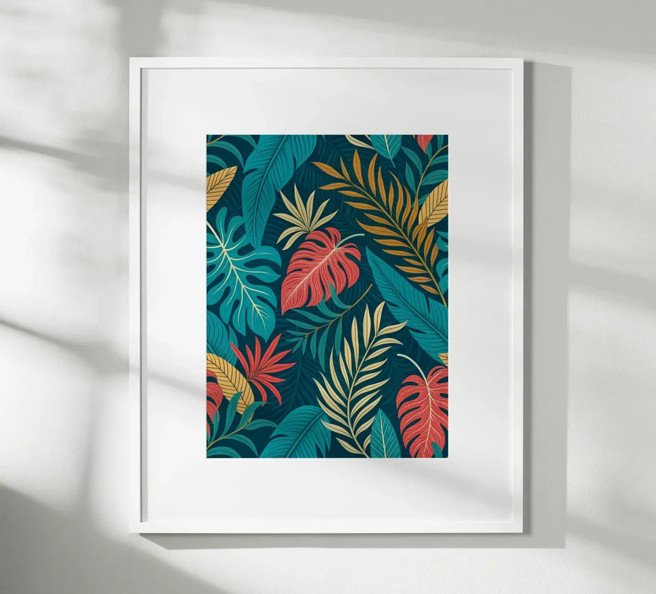 Crepuscolo tropicale: Modello di fogliame astratto poster da Artistic-shop