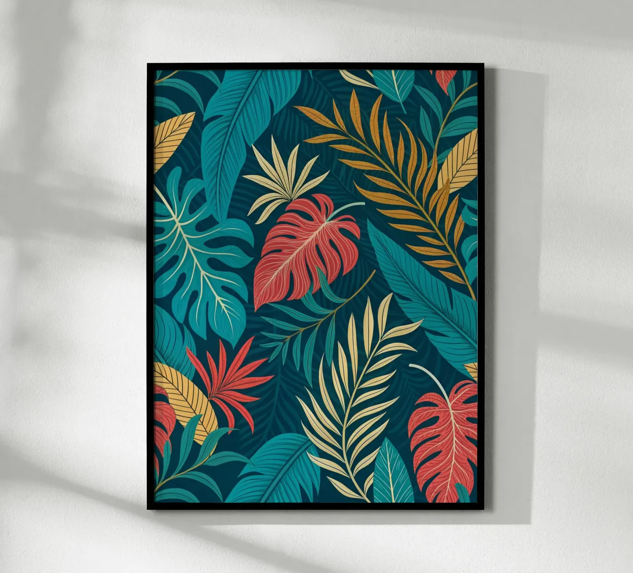 Crepuscolo tropicale: Modello di fogliame astratto poster da Artistic-shop
