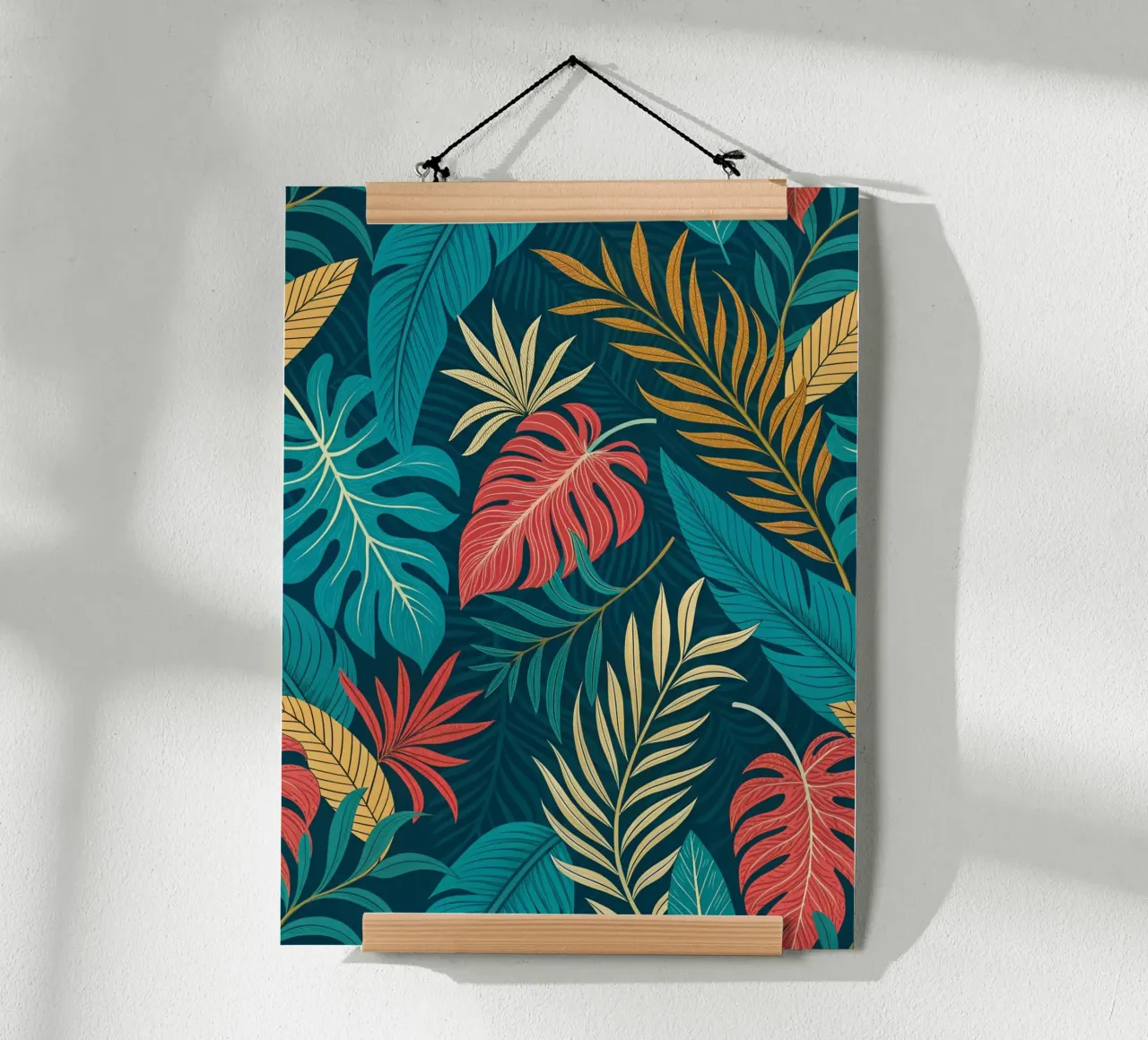 Crepuscolo tropicale: Modello di fogliame astratto poster da Artistic-shop