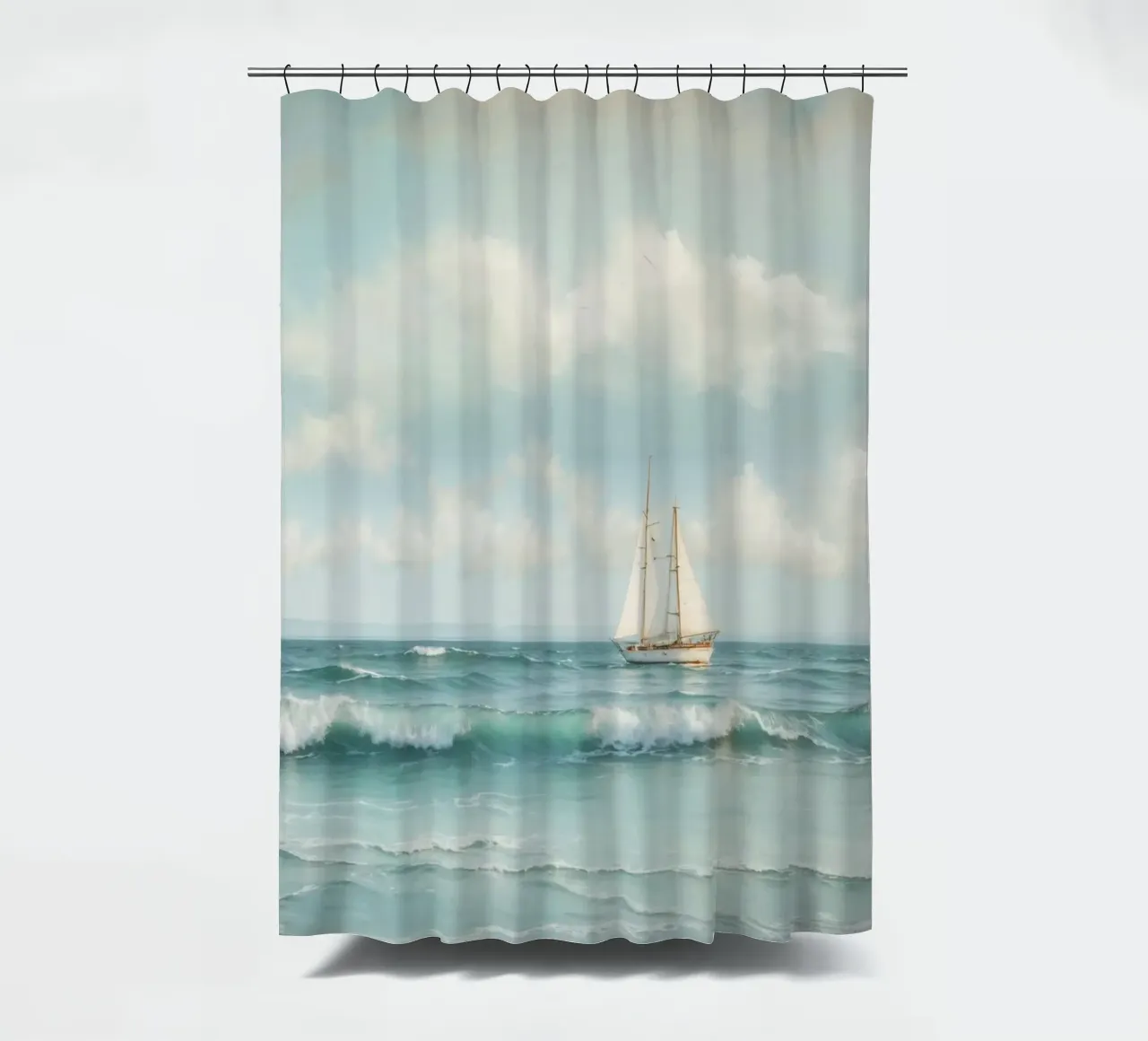 Sea Side Story No 02 shower curtain by treechild