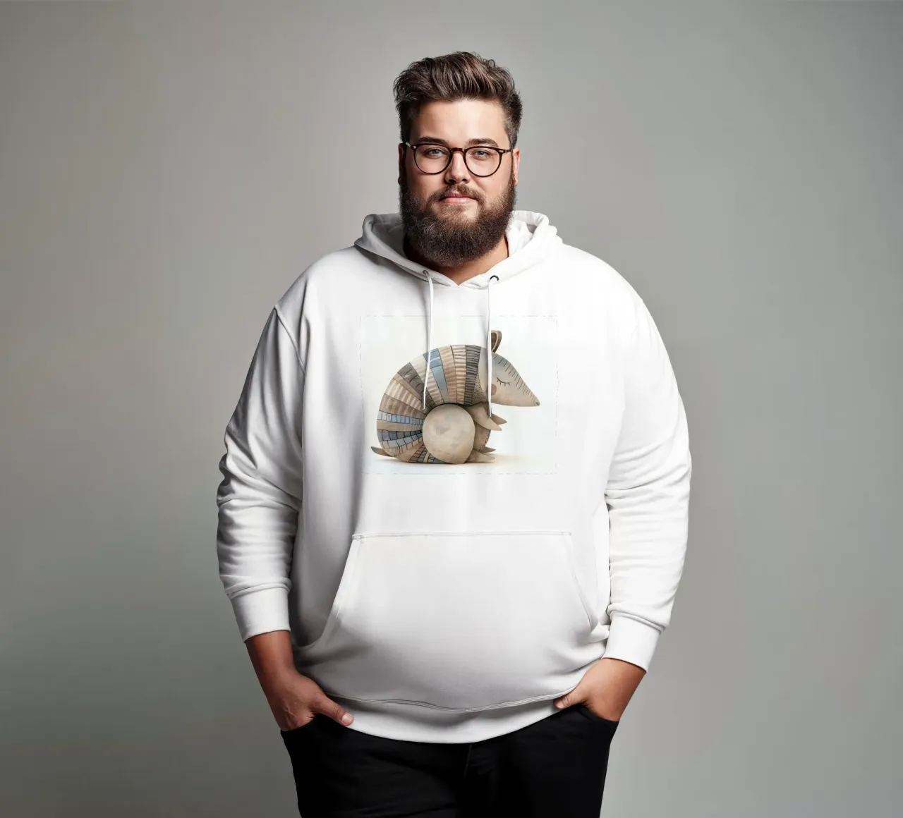 Armadillo de cerámica con concha segmentada sudadera con capucha de DesignDoodle