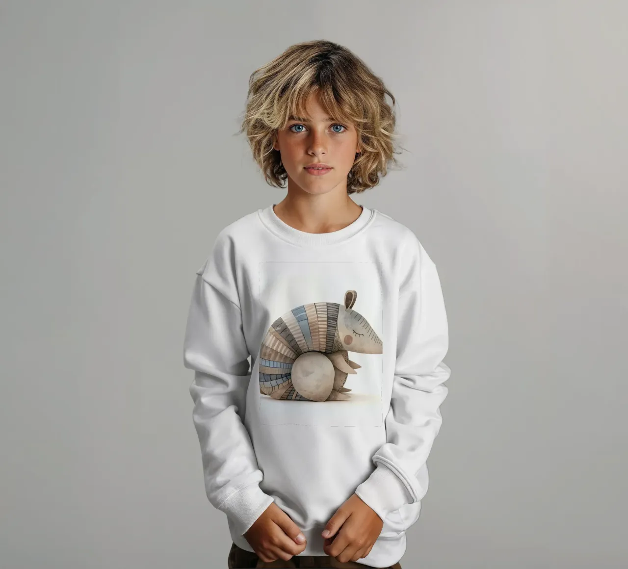 Armadillo de cerámica con concha segmentada sudadera para niño de DesignDoodle