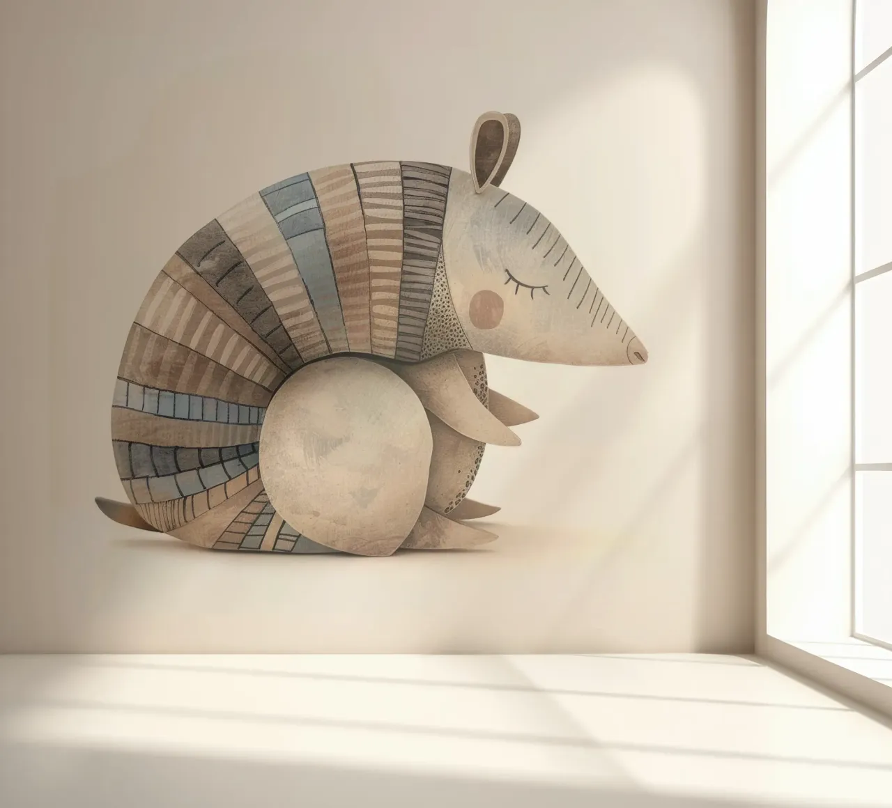 Ceramic Armadillo Figurine with Segmented Shell Pattern photo wallpaper by DesignDoodle