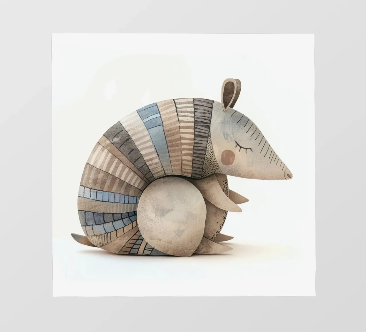 Ceramic Armadillo Figurine with Segmented Shell Pattern photo wallpaper by DesignDoodle