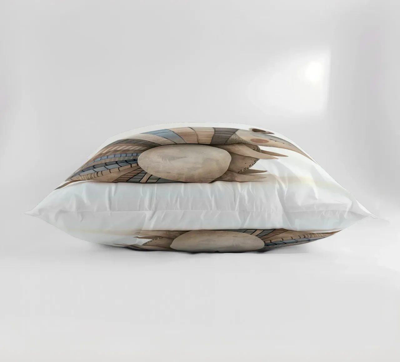 Ceramic Armadillo Figurine with Segmented Shell Pattern decorative cushion by DesignDoodle