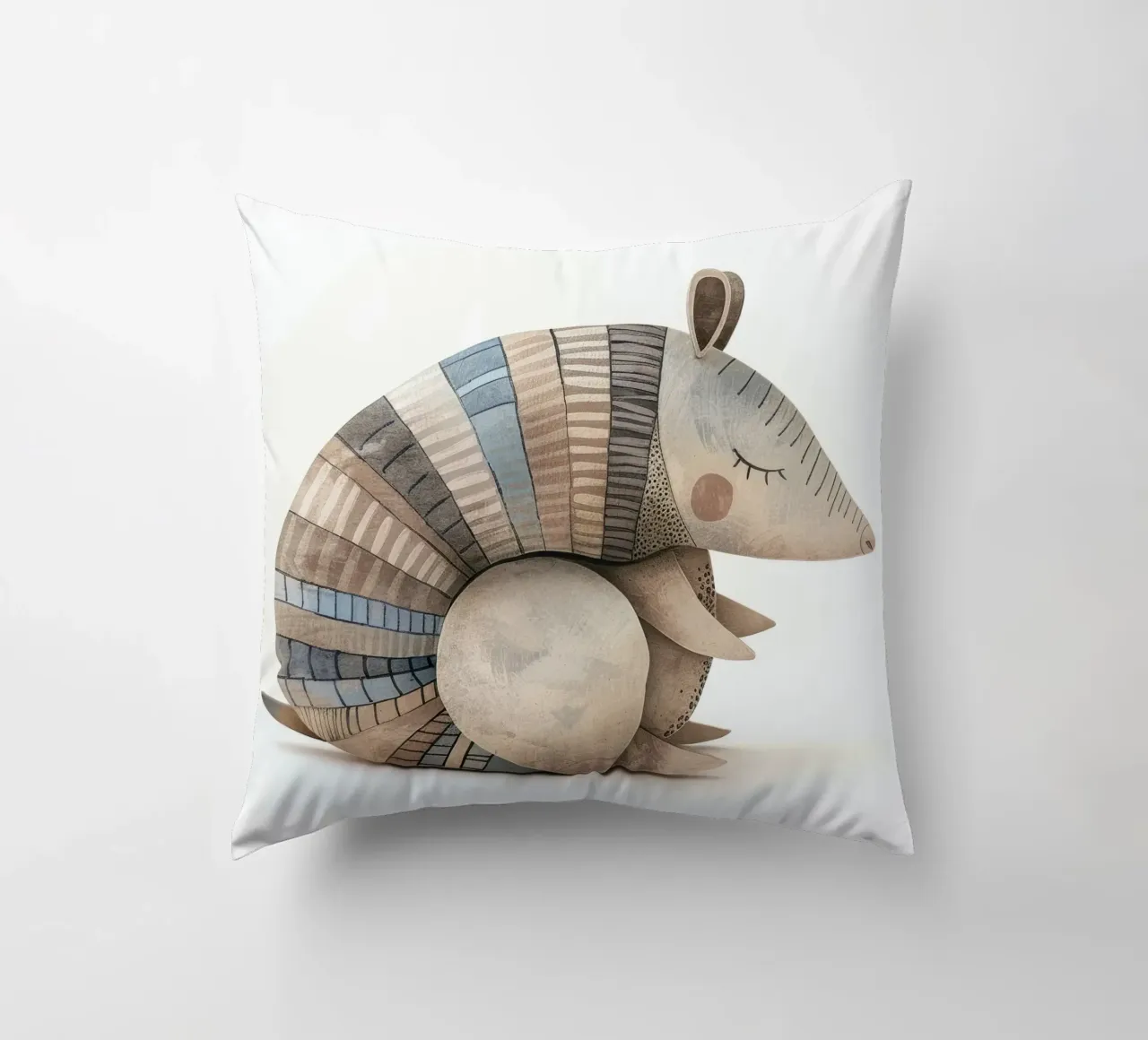 Ceramic Armadillo Figurine with Segmented Shell Pattern decorative cushion by DesignDoodle