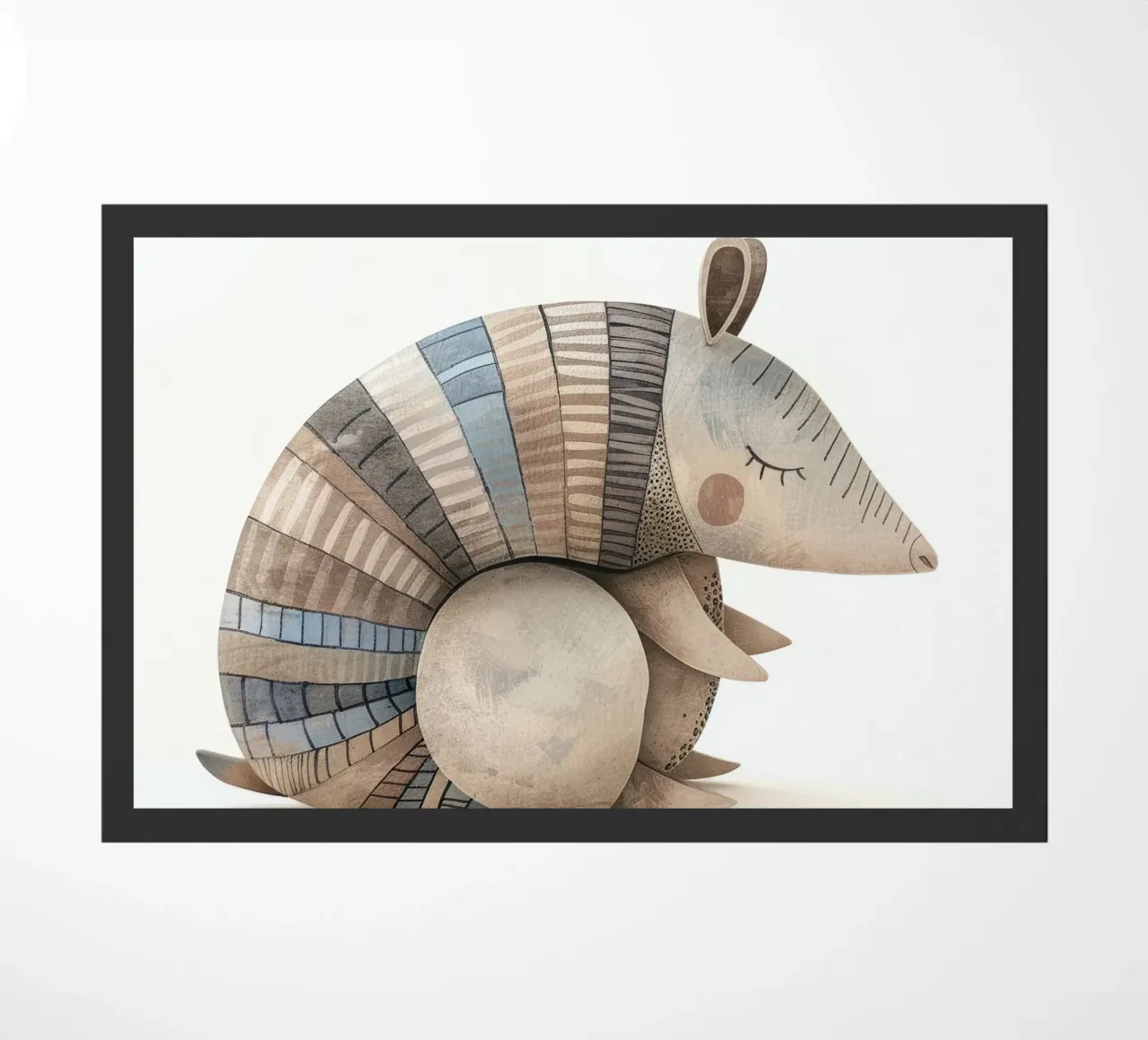 Ceramic Armadillo Figurine with Segmented Shell Pattern doormat by DesignDoodle