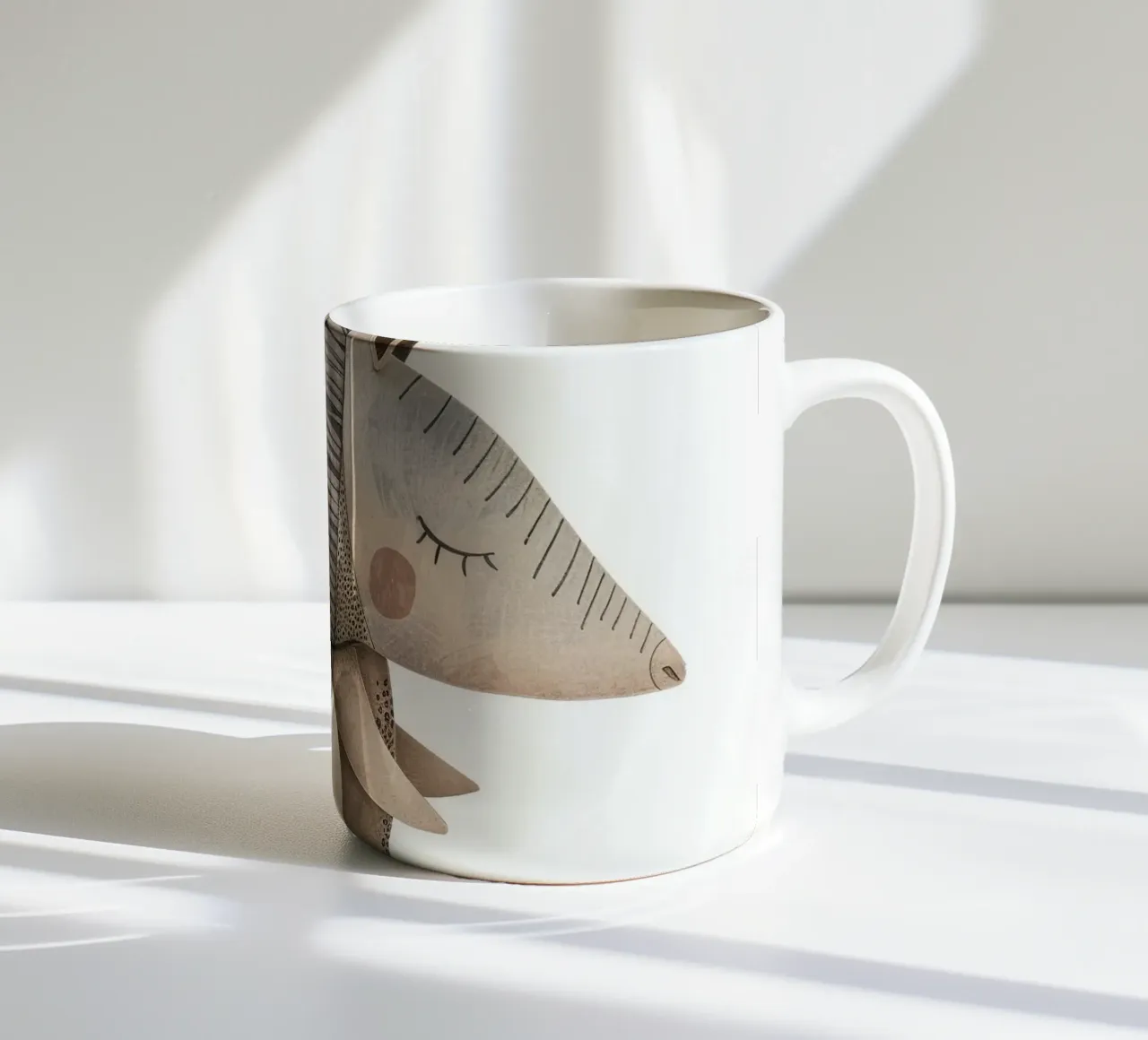 Ceramic Armadillo Figurine with Segmented Shell Pattern ceramic mug by DesignDoodle