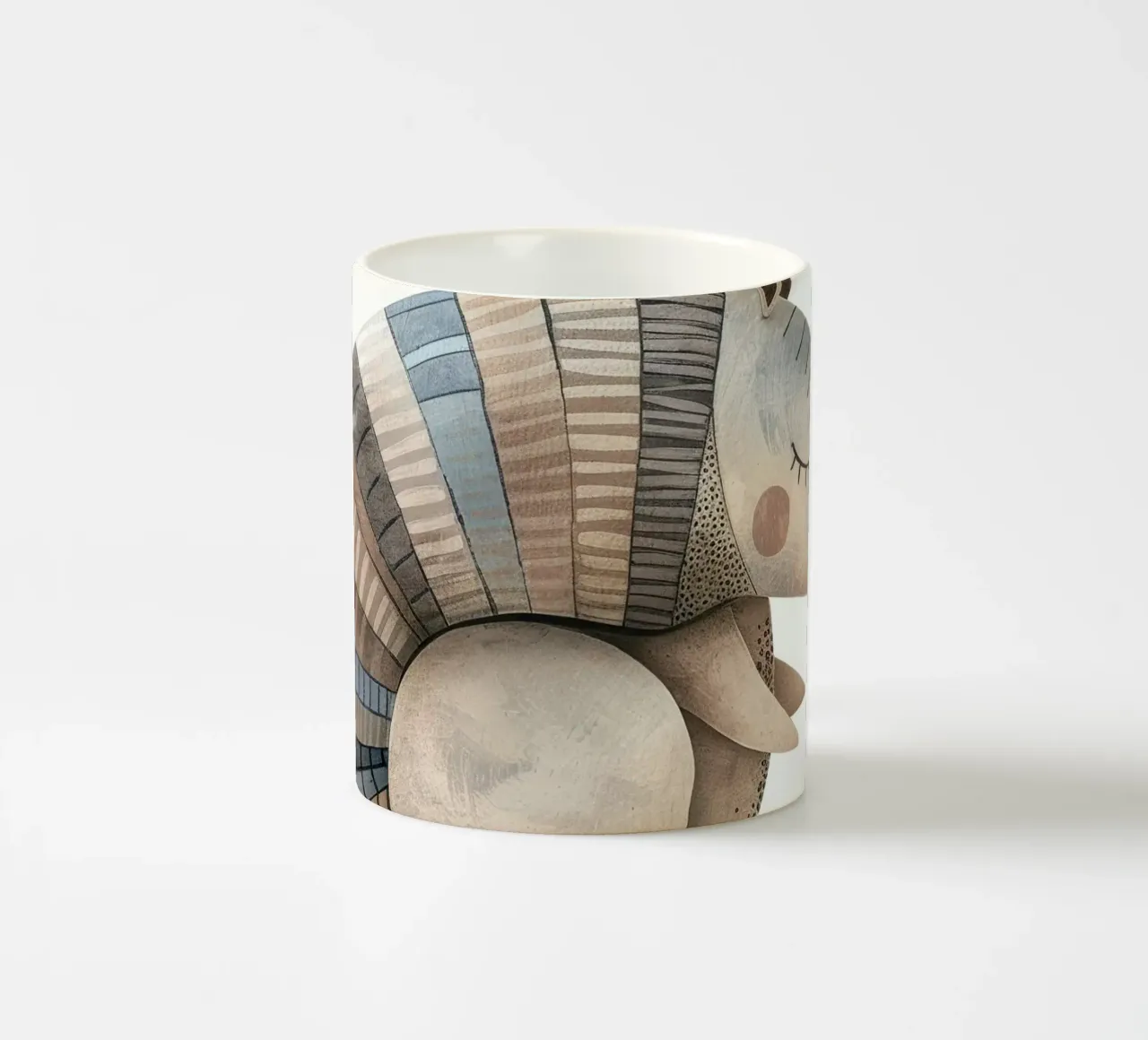 Ceramic Armadillo Figurine with Segmented Shell Pattern ceramic mug by DesignDoodle