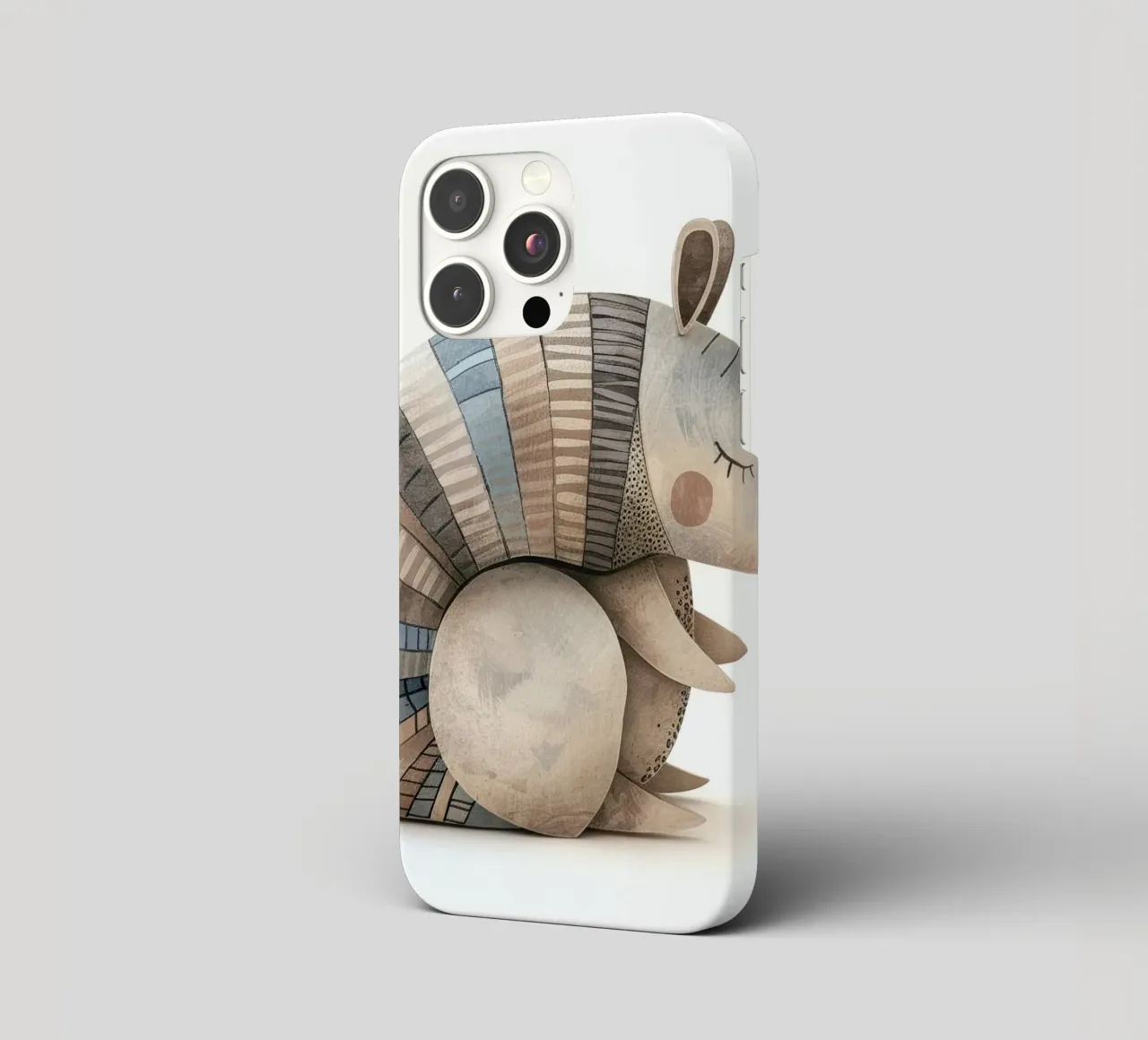 Ceramic Armadillo Figurine with Segmented Shell Pattern iphone case by DesignDoodle