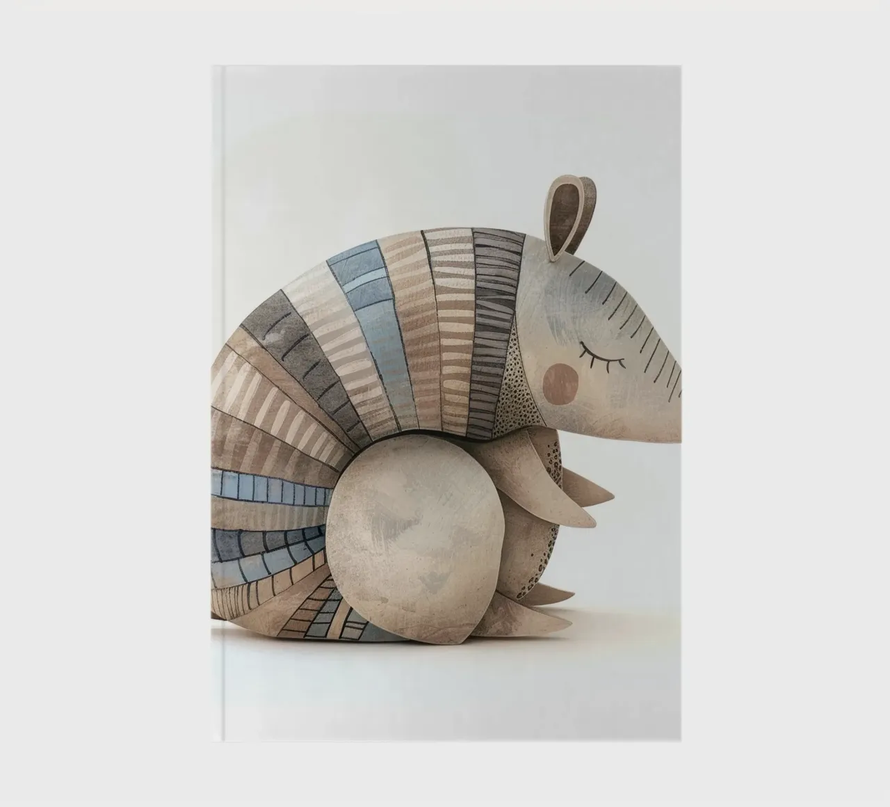 Ceramic Armadillo Figurine with Segmented Shell Pattern notebook by DesignDoodle