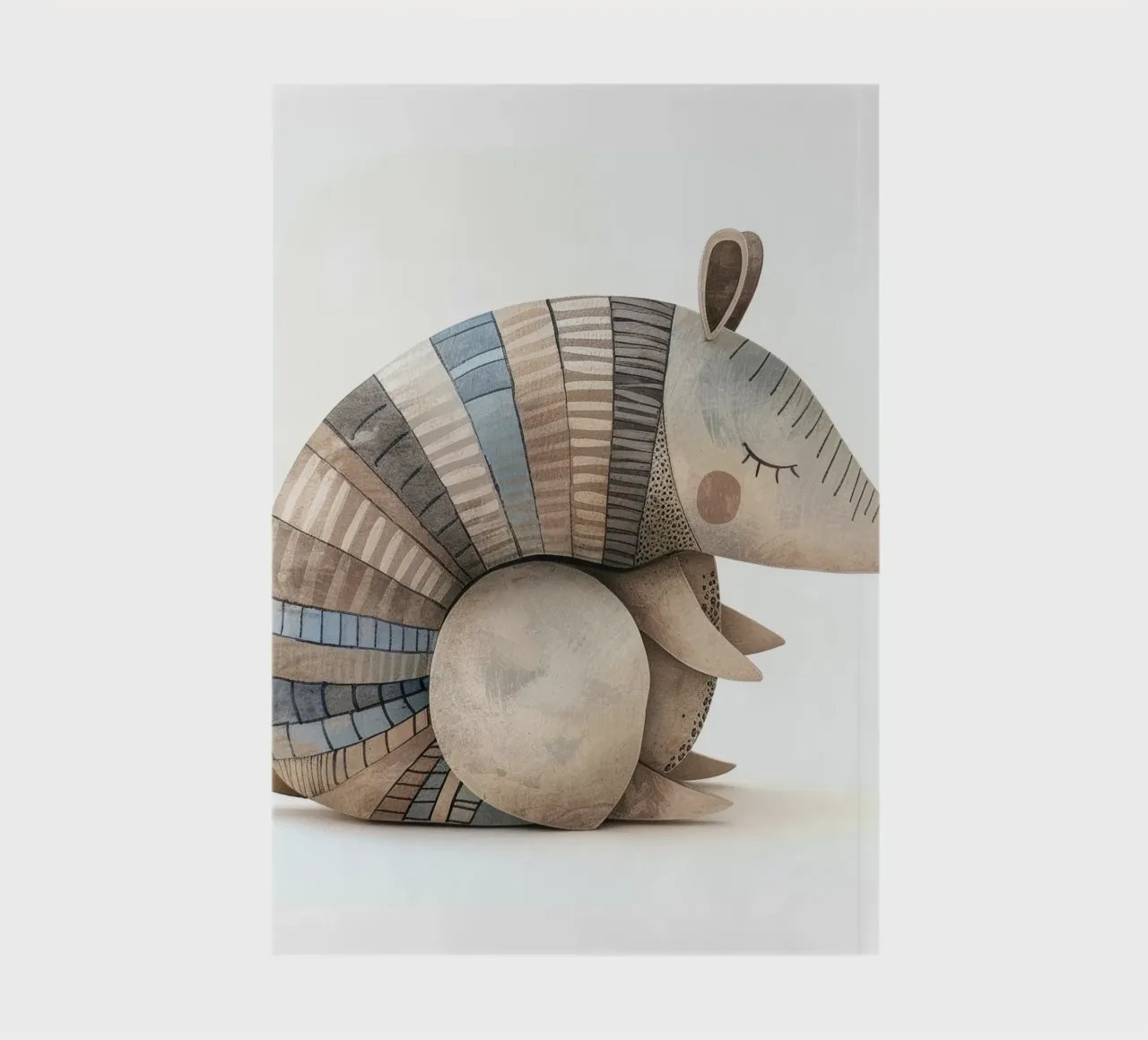 Ceramic Armadillo Figurine with Segmented Shell Pattern notebook by DesignDoodle