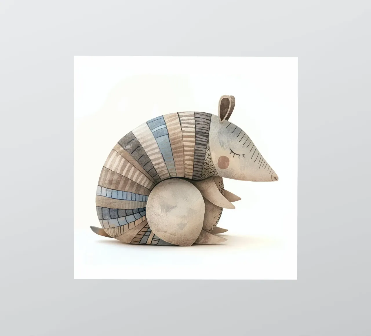 Ceramic Armadillo Figurine with Segmented Shell Pattern sticker by DesignDoodle