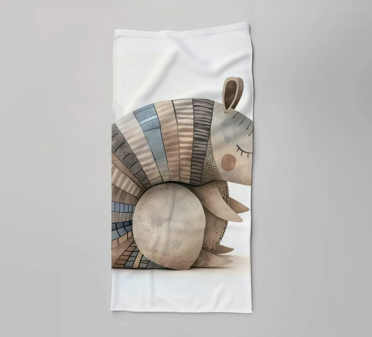 Ceramic Armadillo Figurine with Segmented Shell Pattern towel by DesignDoodle