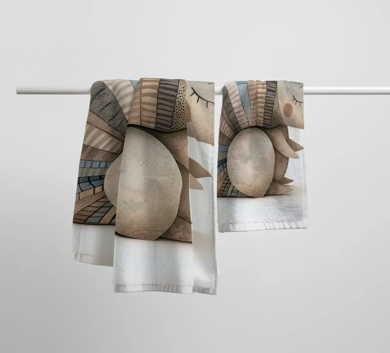 Ceramic Armadillo Figurine with Segmented Shell Pattern towel by DesignDoodle