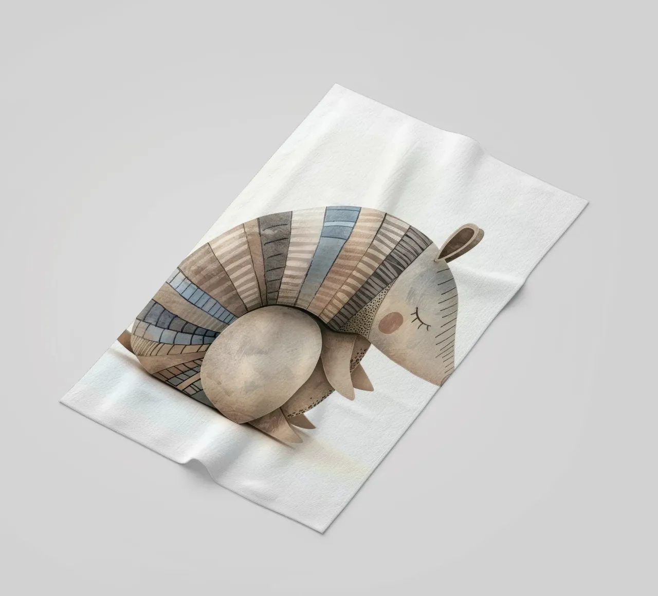 Ceramic Armadillo Figurine with Segmented Shell Pattern beach towel by DesignDoodle