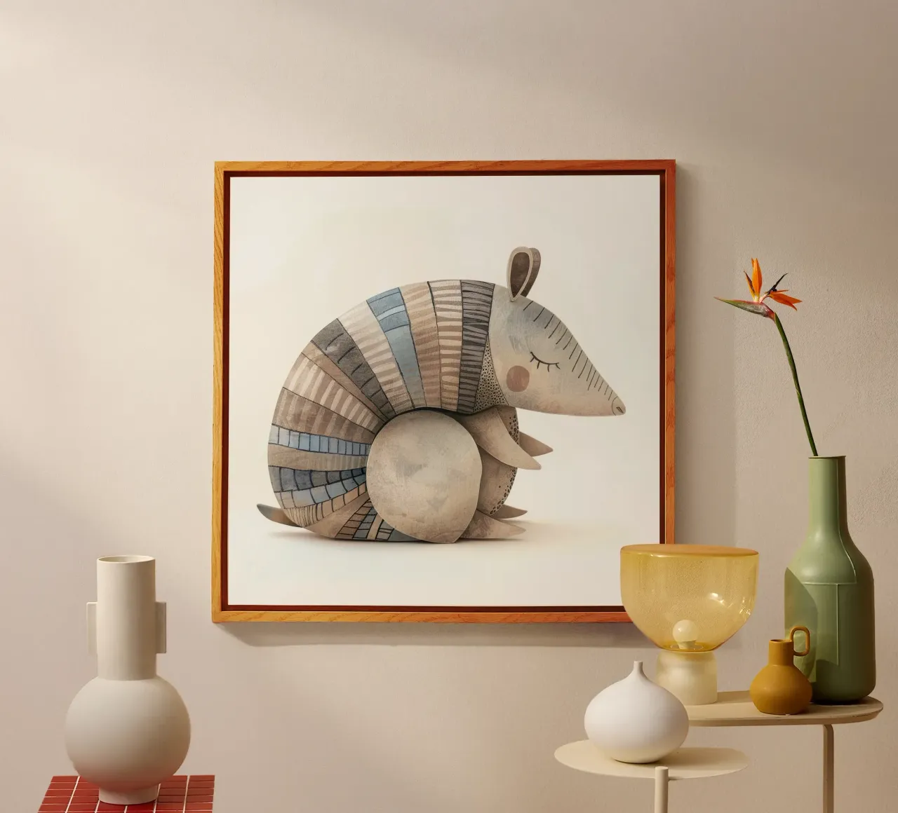 Armadillo de cerámica con concha segmentada metacrilato de DesignDoodle