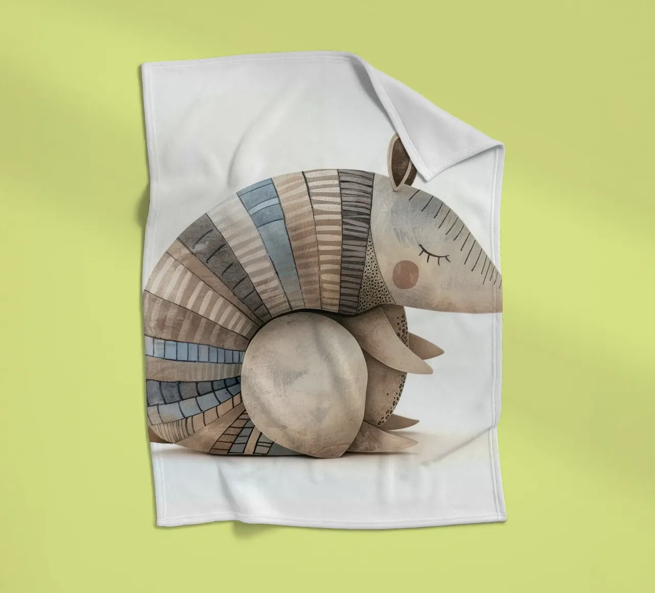 Ceramic Armadillo Figurine with Segmented Shell Pattern fleece blanket by DesignDoodle